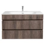 Mitii: Bathroom Furniture Set: Vanity Cabinet with Two Drawers + Ceramic Basin; (100x60x47)cm
