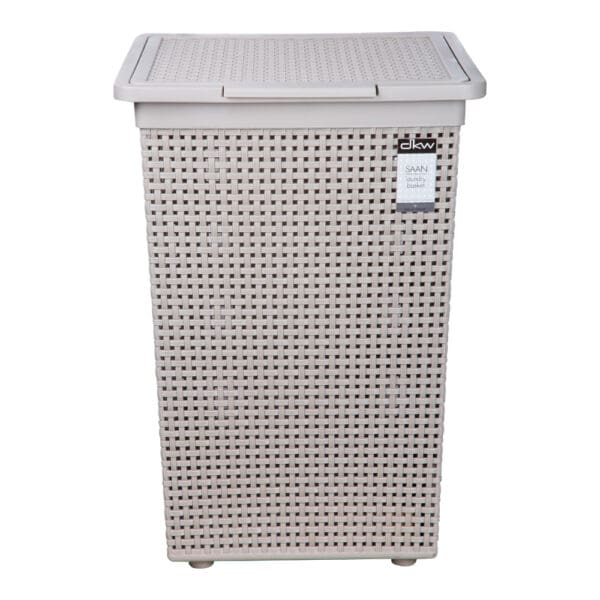 Sann Square Laundry Basket With Lid, Soft Grey