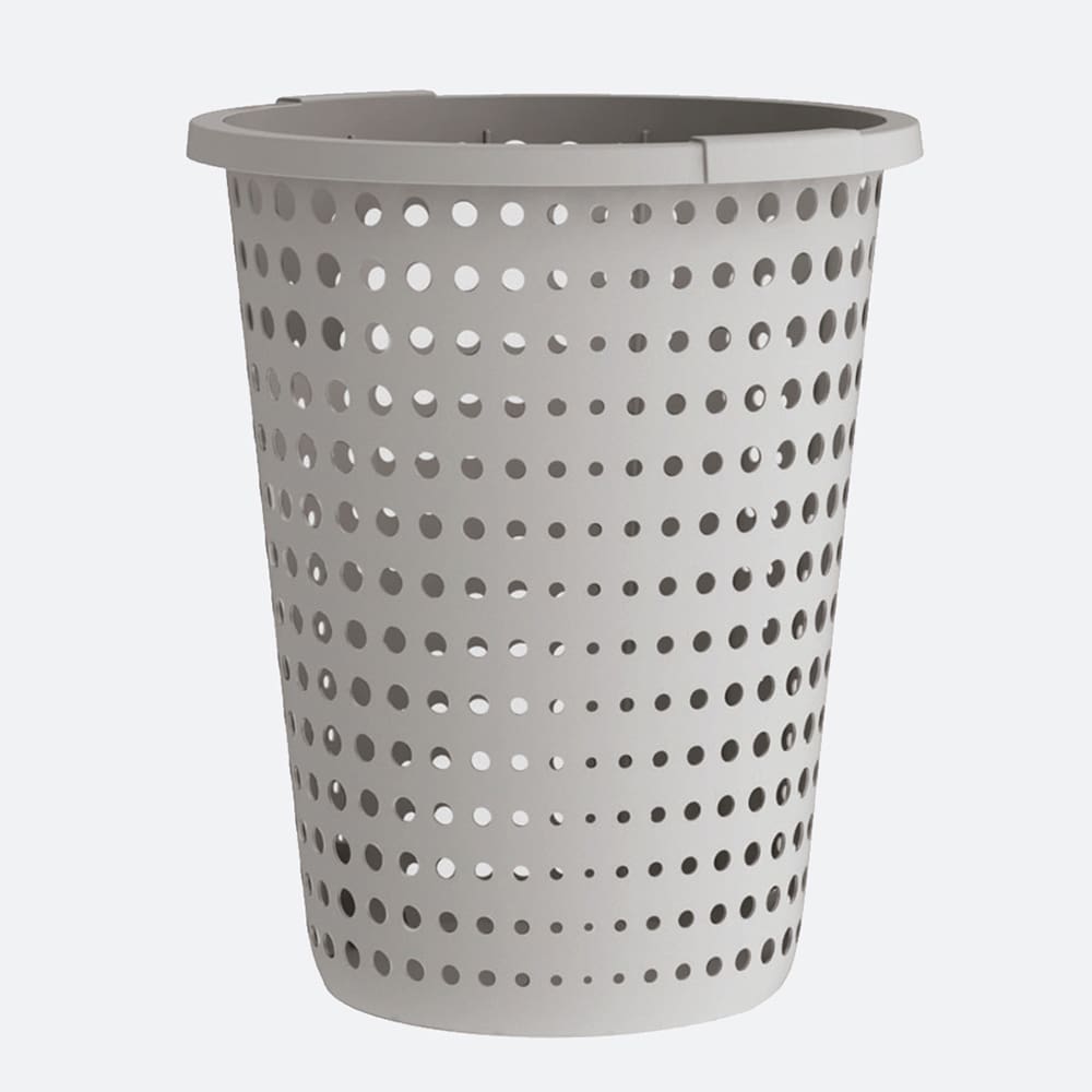 Bubble Round Laundry Basket, Grey White
