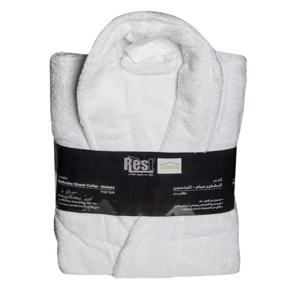 Domus: Unisex Terry Bathrobe; Cotton-400g, White