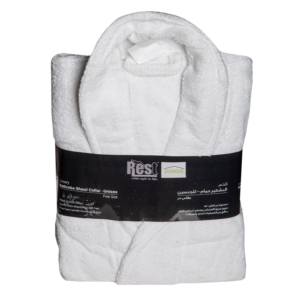 Domus: Unisex Terry Bathrobe; Cotton-400g, White