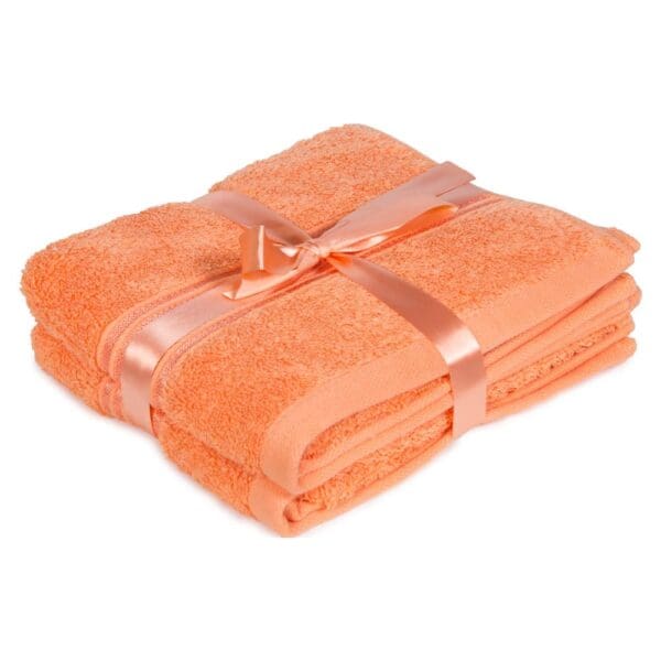 Royale: Plain Hand Towel Set- 2pcs: (41x66)cm, Orange