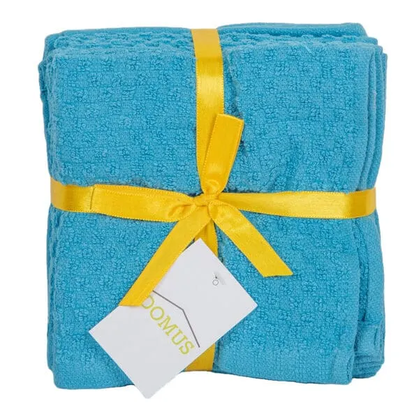 Domus: Popcorn Wash Cloth 8Pcs Set; (30x30)cm, Blue