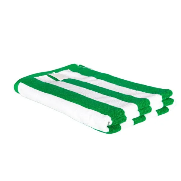 Domus: Pool Towel, Stripe, 550gsm; (90x180)cm, Green
