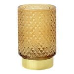 Glass Candle Holder With 10L String Light; (8.5x13)cm
