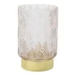 Glass Candle Holder With 10L String Light; (8.5x13)cm