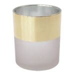 Glass Candle Holder With 10L String Light; (8.8x10)cm
