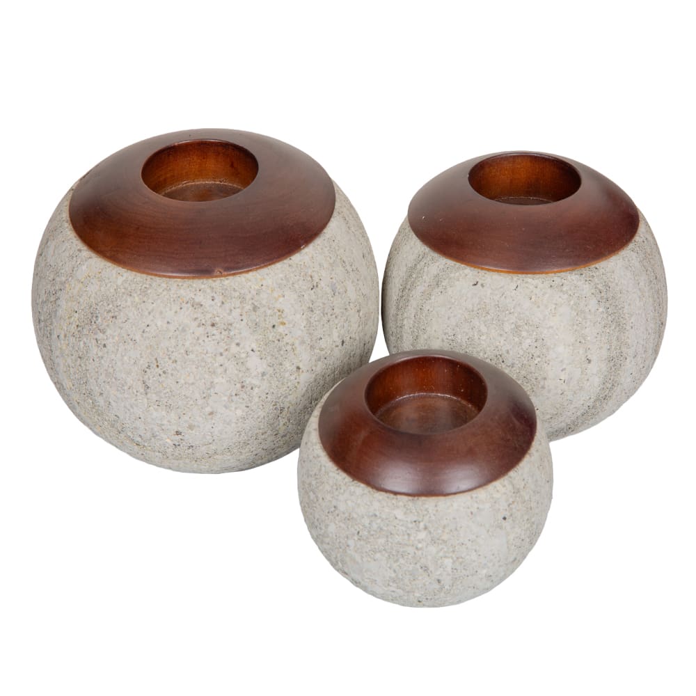 Round Candle Holder Set: 3Pcs
