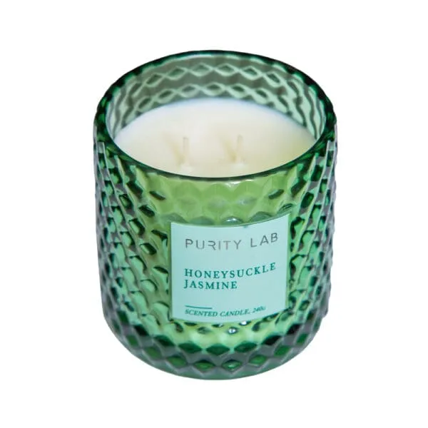 Scented Candle In Glass Jar: 8oz, Honey Suckle/Jasmine