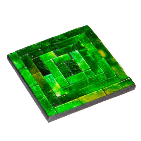 Decorative Square Coaster Set; 6pcs, Green