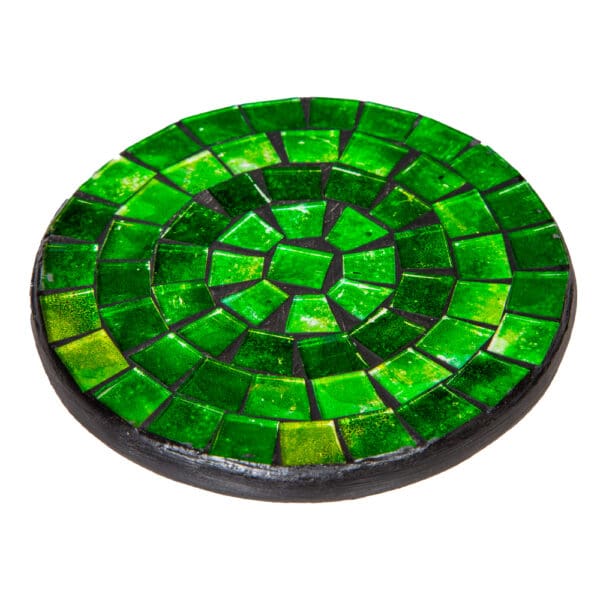 Decorative Round Coaster Set; 6pcs, Green