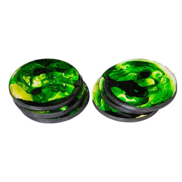 Decorative Round Coaster Set; 6pcs, Green