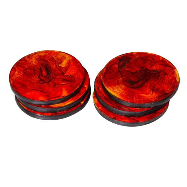 Decorative Round Coaster Set; 6pcs, Orange