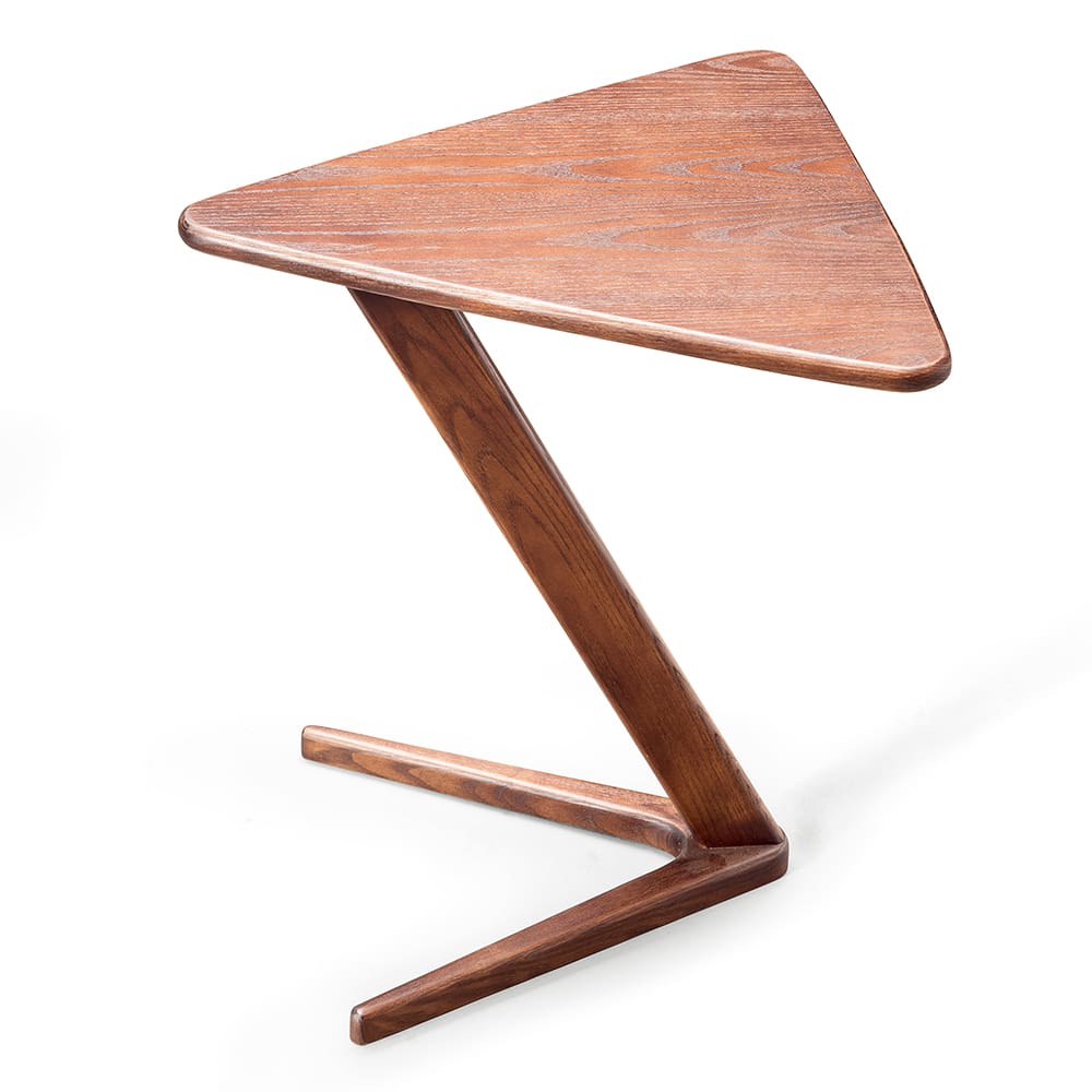 Side table With Solid Ash Wood; (45.5x47.5x54)cm, Dark Walnut