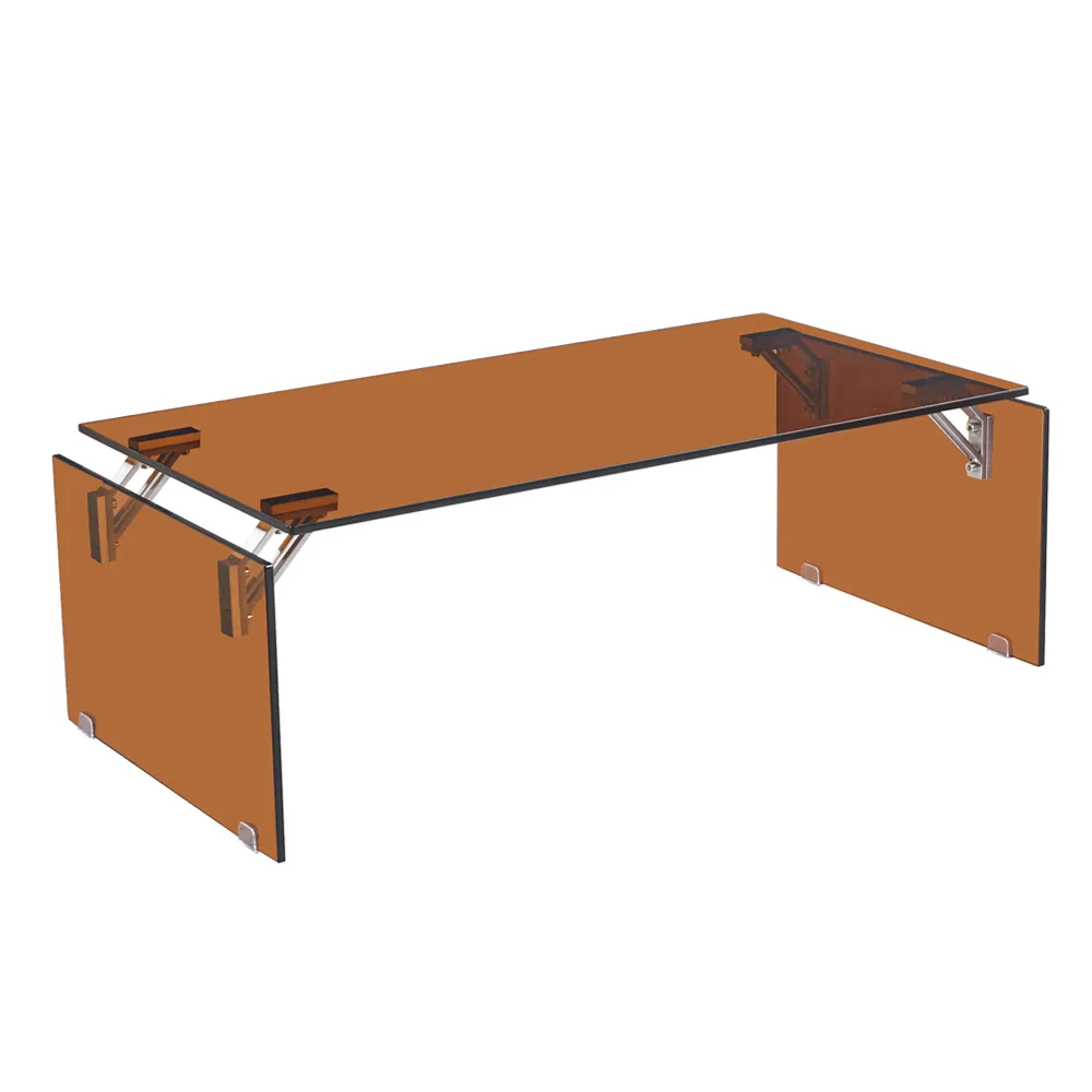 Tempered Glass Coffee Table; (120x60x40)cm, Orange