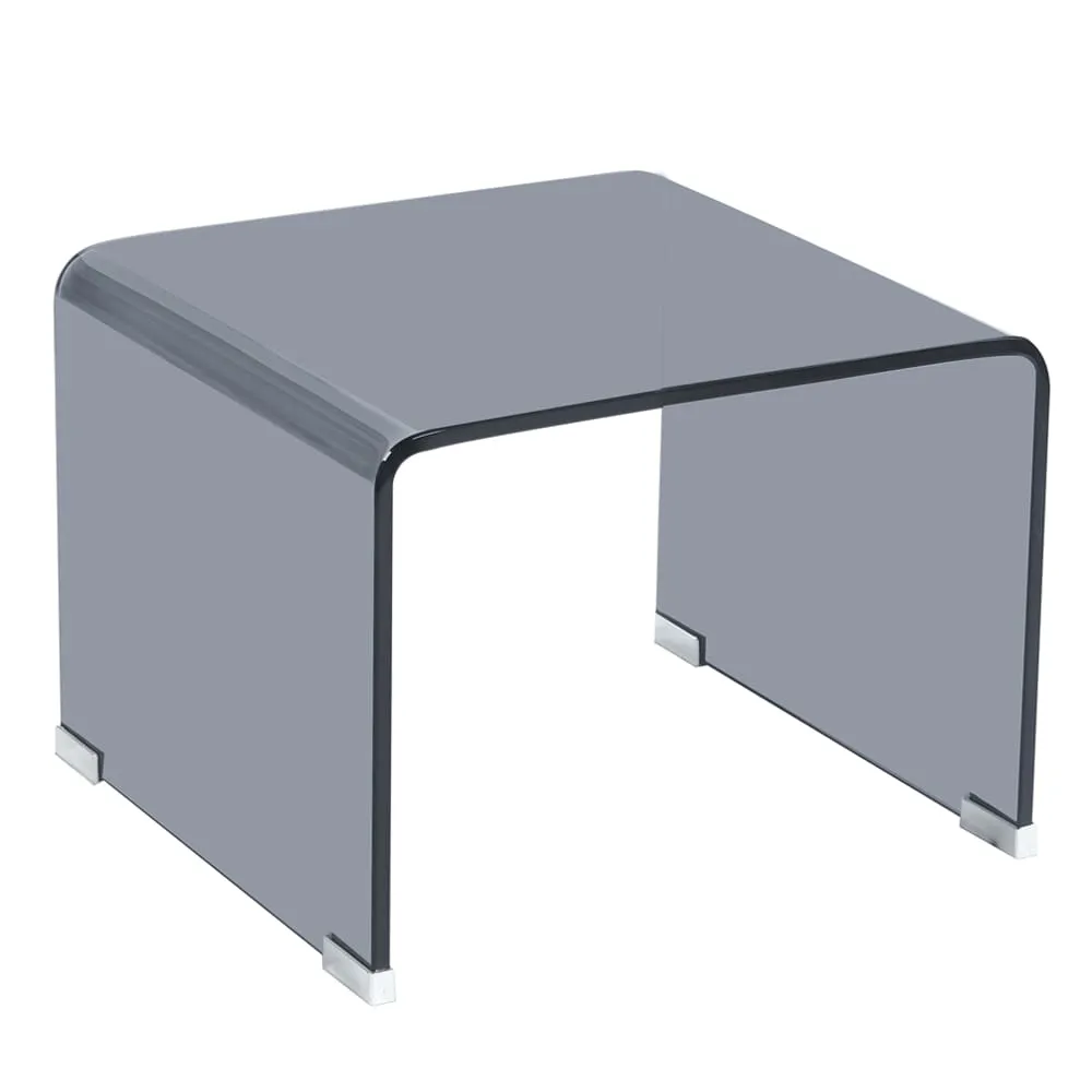 Tempered Glass Side Table; (45x42x33)cm, Black