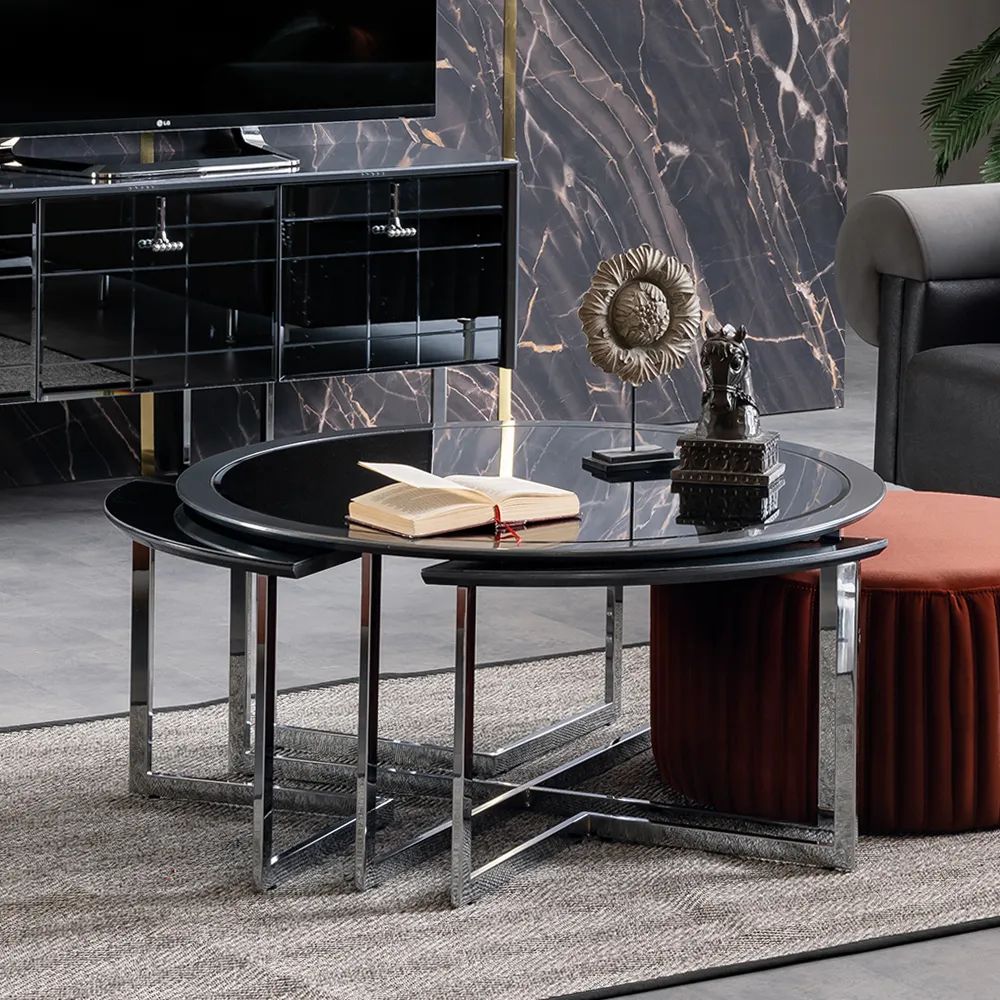 Coffee Table; (100x100x47)cm, Smoked Colored
