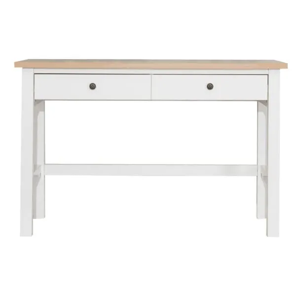 Console Table; (120x45x78)cm, Light Oak/White