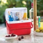 Ice Cooler With Lid And Handle ; 5Lts, White/Red