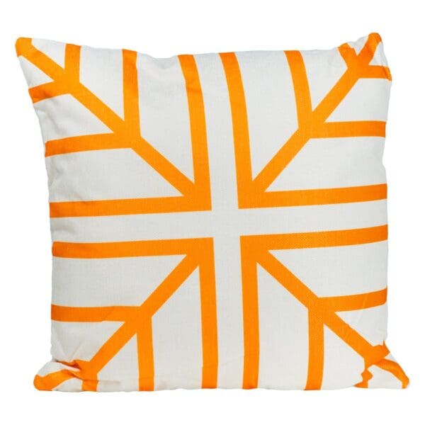 Outdoor White with Orange Striped Cushion: (45x45)cm