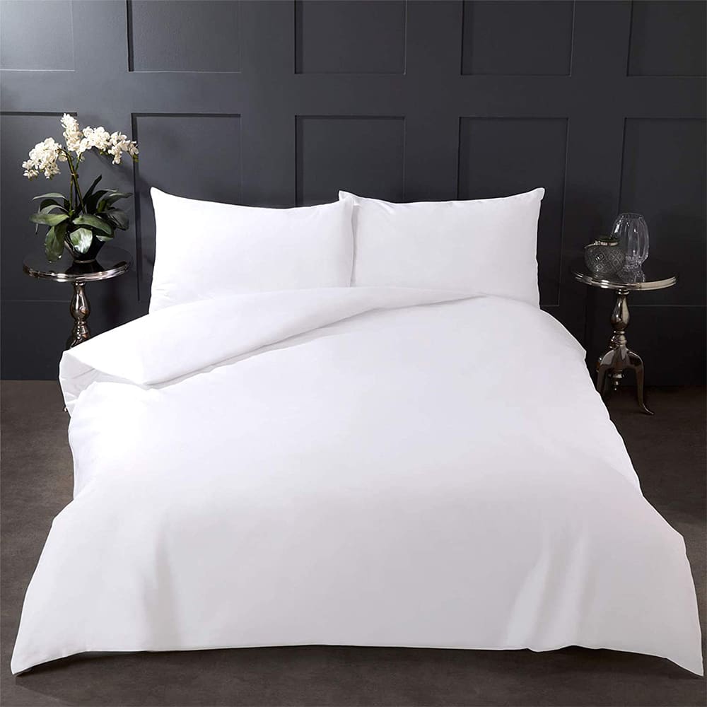 Quilt Cover Set, 3pc; Single, White
