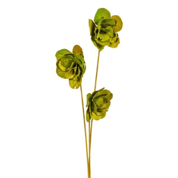 Winston: Decoration: Hand Made Flower, 3pcs Bunch, Green