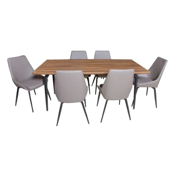 Dining Table; (1.8x0.9M), Brown/Grey