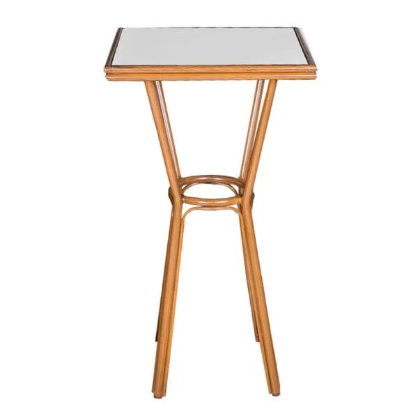 Champion: Square (Glass Top) Bar Table; (60x60x110)cm, Brown