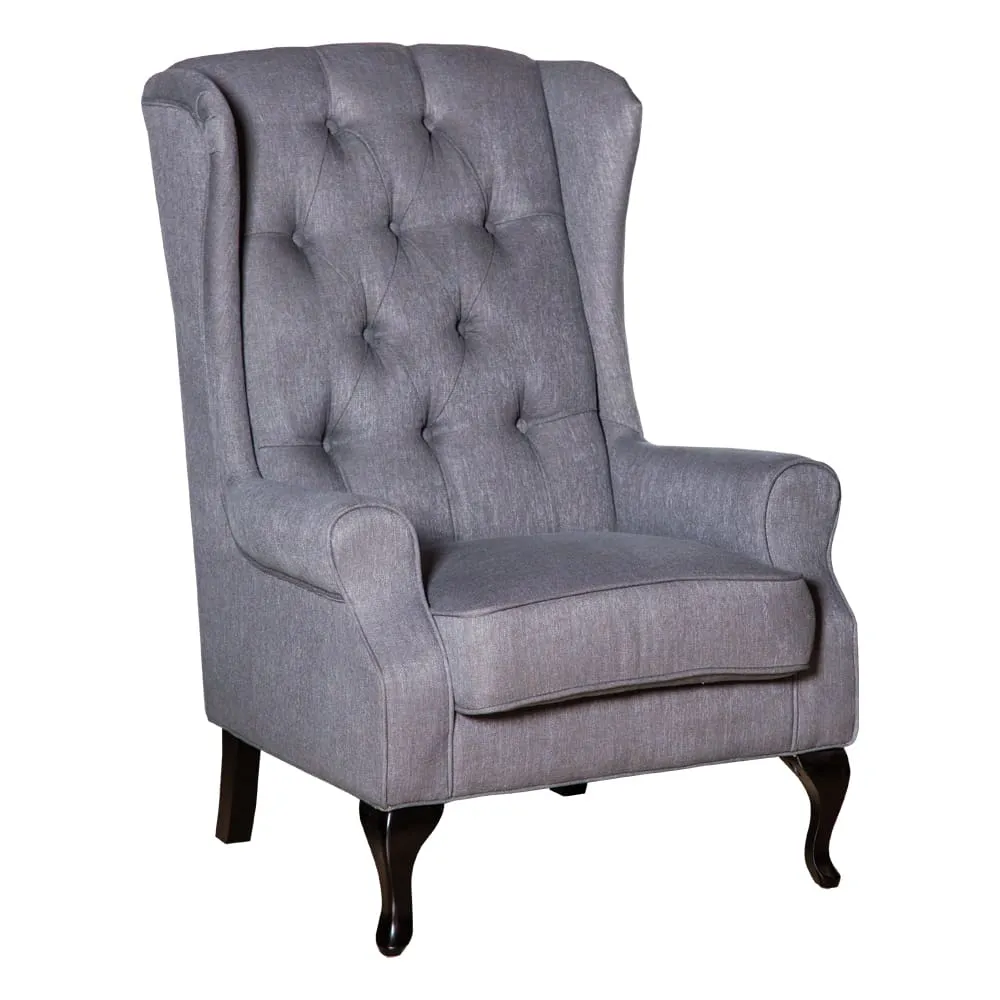 Fabric Arm Chair: 1-Seater; (82x91x117)cm, Grey