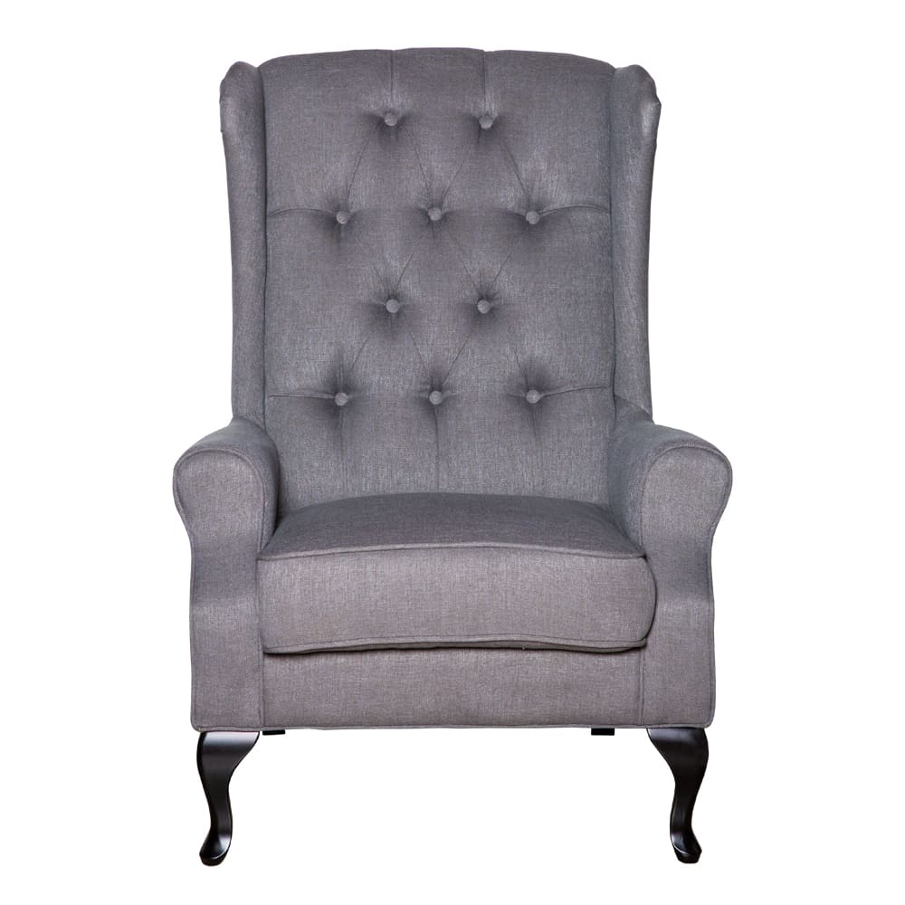 Fabric Arm Chair: 1-Seater; (82x91x117)cm, Grey