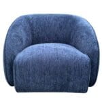 Fabric Swivel Arm Chair: 1-Seater- (87x85x67)cm, Deep Blue