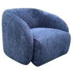 Fabric Swivel Arm Chair: 1-Seater- (87x85x67)cm, Deep Blue