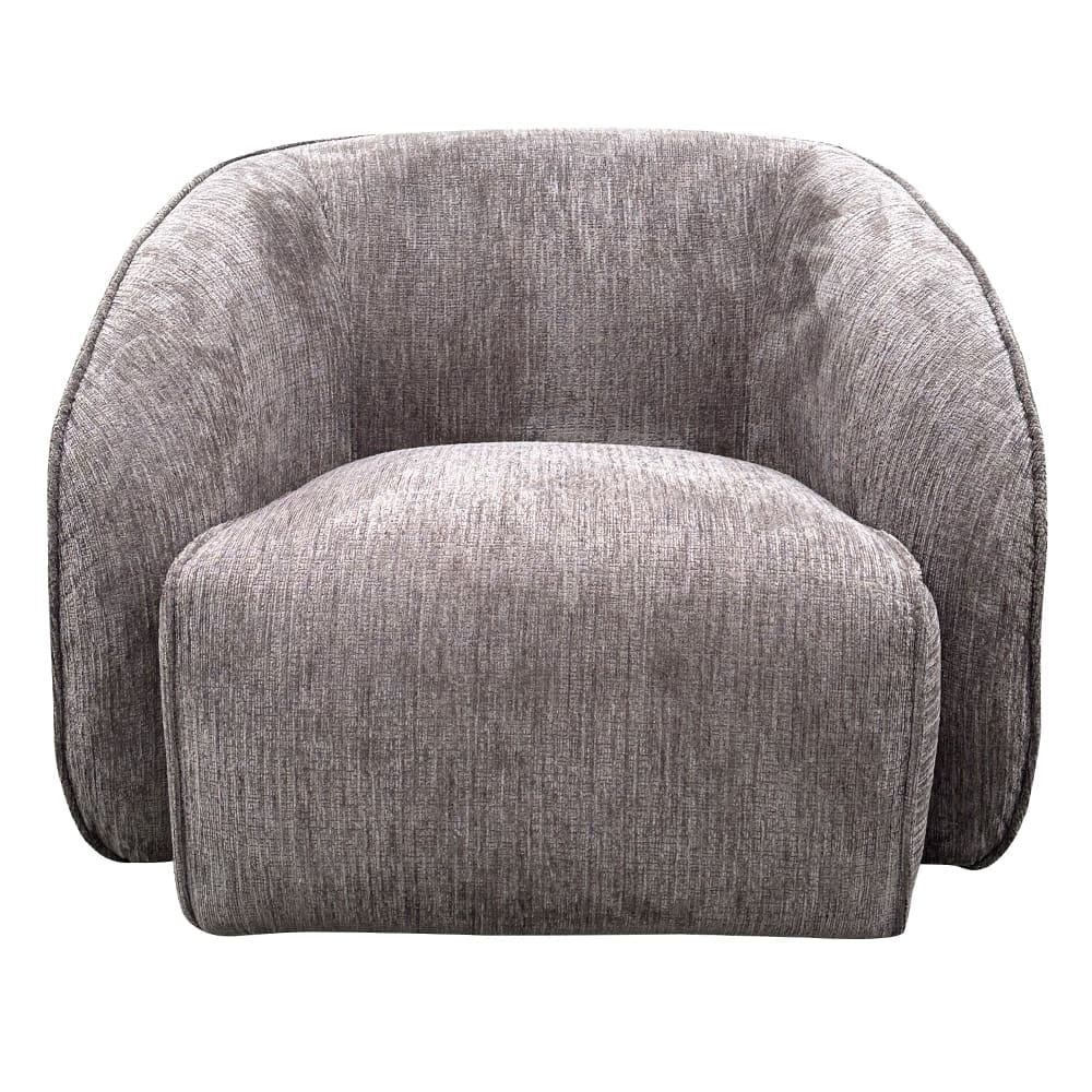 Fabric Swivel Arm Chair: 1-Seater- (87x85x67)cm, Espresso Brown