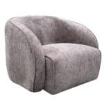 Fabric Swivel Arm Chair: 1-Seater- (87x85x67)cm, Espresso Brown