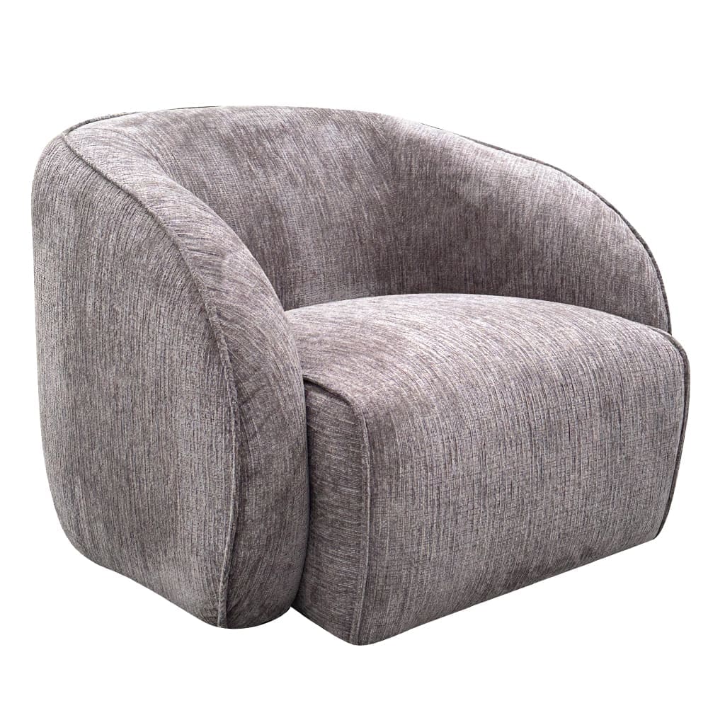 Fabric Swivel Arm Chair: 1-Seater- (87x85x67)cm, Espresso Brown