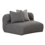 Fabric Corner Sofa Set With Ottoman, Black