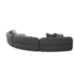 Fabric Corner Sofa Set With Ottoman, Black