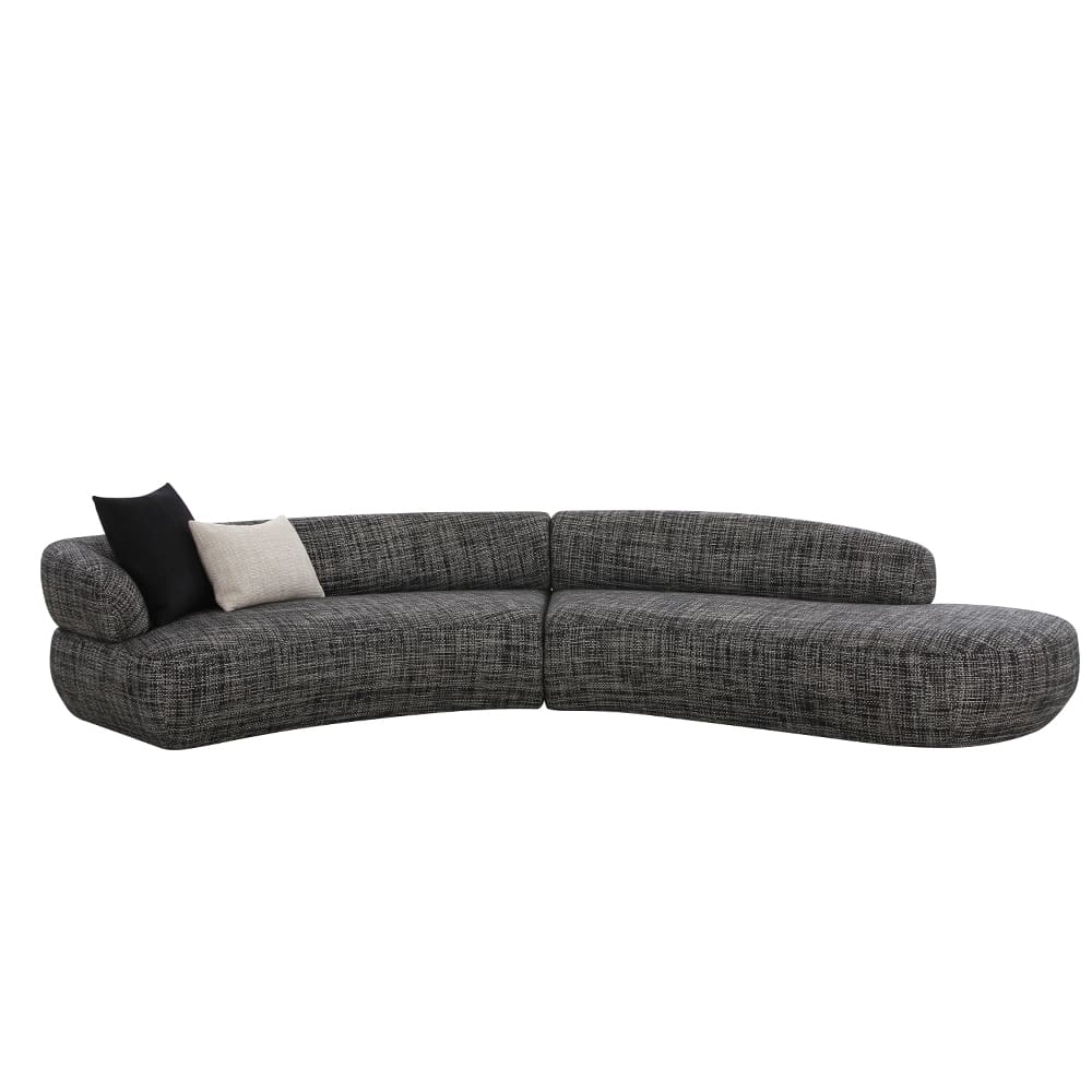 Fabric Corner Sofa Set With Chaise, Grey
