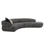 Fabric Corner Sofa Set With Chaise, Grey