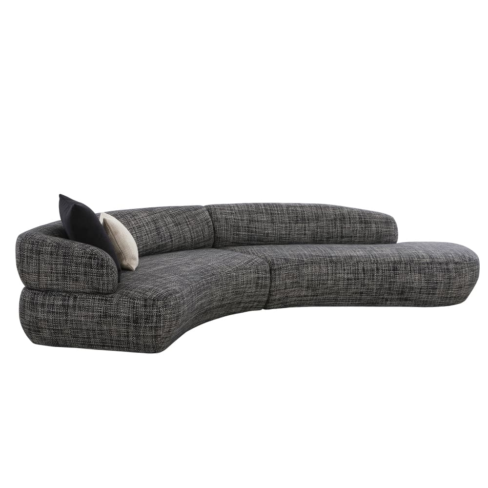 Fabric Corner Sofa Set With Chaise, Grey