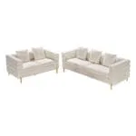 Fabric Sofa Set; 5 Seater (3+2), Beige