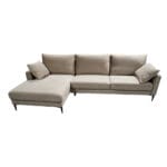 Fabric Corner Sofa-3 Seater + Chaise, Left, Khaki