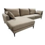 Fabric Corner Sofa-3 Seater + Chaise, Left, Khaki