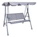 Garden Furniture: Steel Swing Chair 2 Seater; (108x162x155)cm, Grey