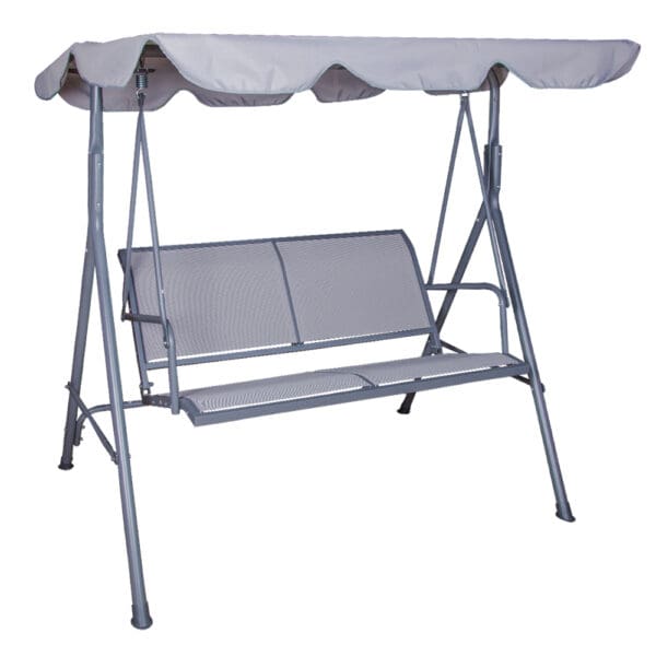 Garden Furniture: Steel Swing Chair 2 Seater; (108x162x155)cm, Grey