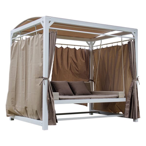 Outdoor Swing Chair With Shelter And Curtain Set; (236x180x210)cm