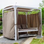 Outdoor Swing Chair With Shelter And Curtain Set; (236x180x210)cm