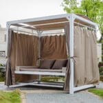 Outdoor Swing Chair With Shelter And Curtain Set; (236x180x210)cm