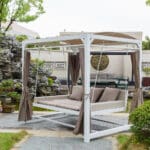 Outdoor Swing Chair With Shelter And Curtain Set; (236x180x210)cm