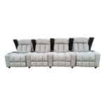 Fabric Home Cinema Sofa: Recliner, 4-Seater, Grey